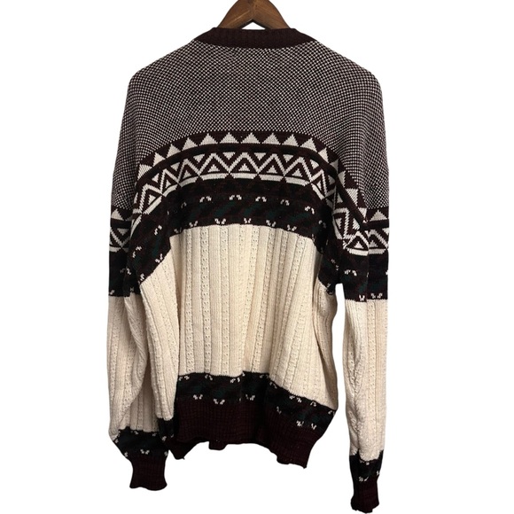 Vintage 80s Rob Winter Sweater Men’s 2XL Fair Isle Pullover Ski Cable Knit - Picture 3 of 12
